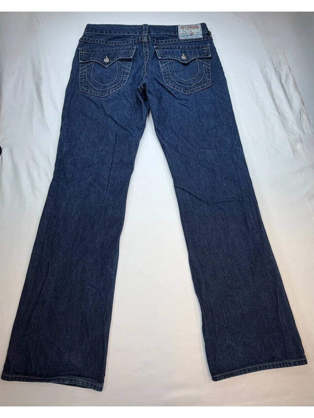 True Religion Men's Jeans Straight Denim Mid Rise 5 Pocket Solid Size 36 Blue